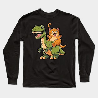 Cat Dinosaur Whiskers Long Sleeve T-Shirt